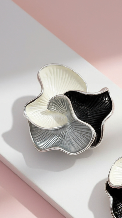 Abstract Magnetic Wavey Edged Brooch