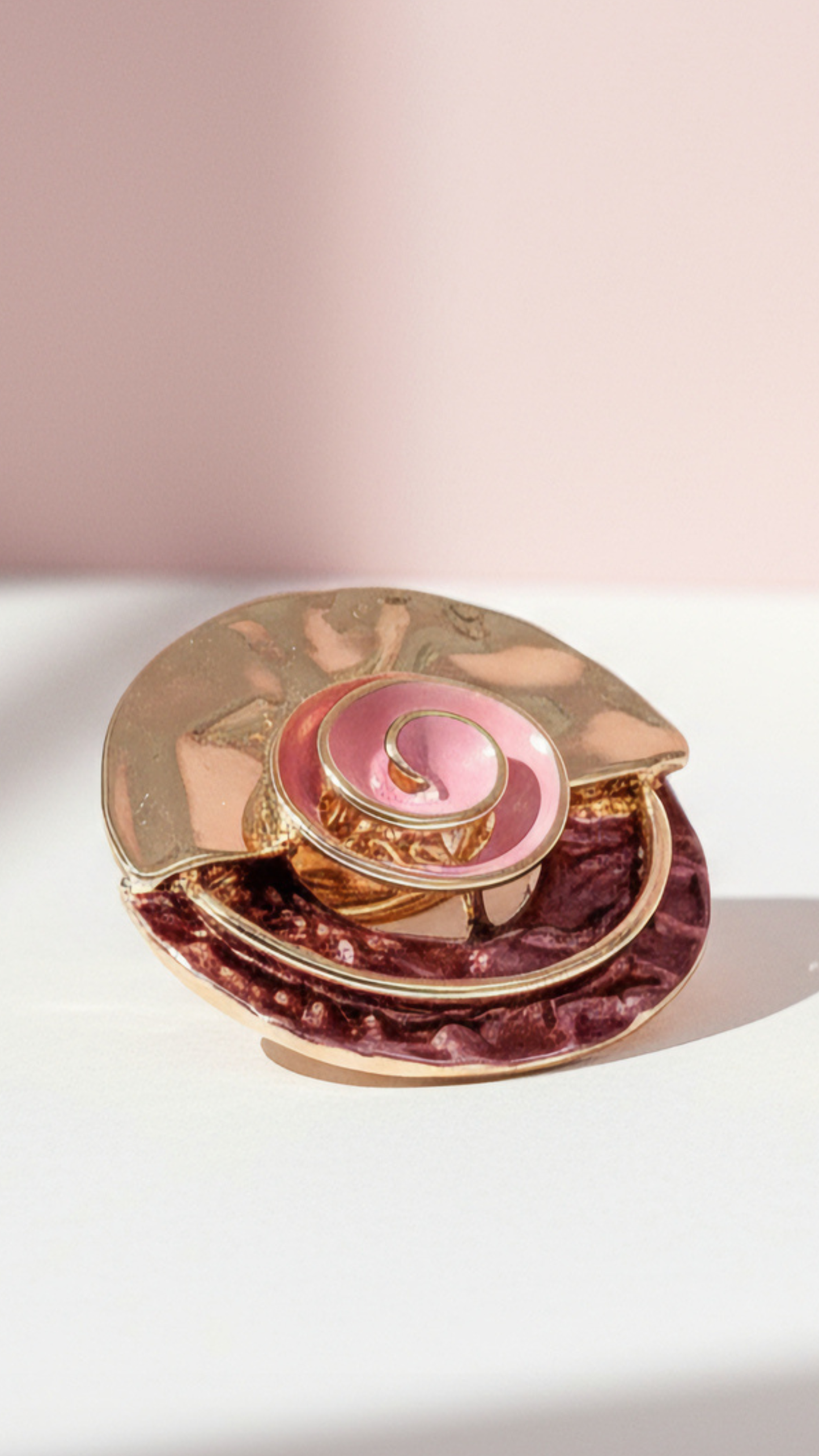 Abstract Magnetic Round Brooch