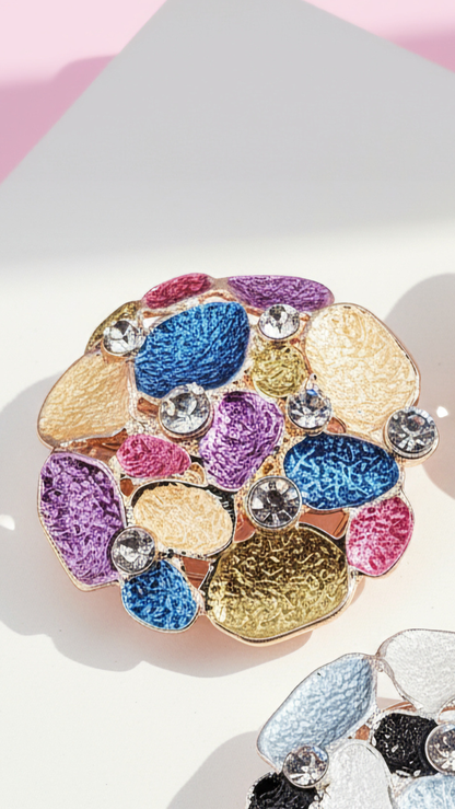 Abstract Magnetic Crystal Cluster Brooch