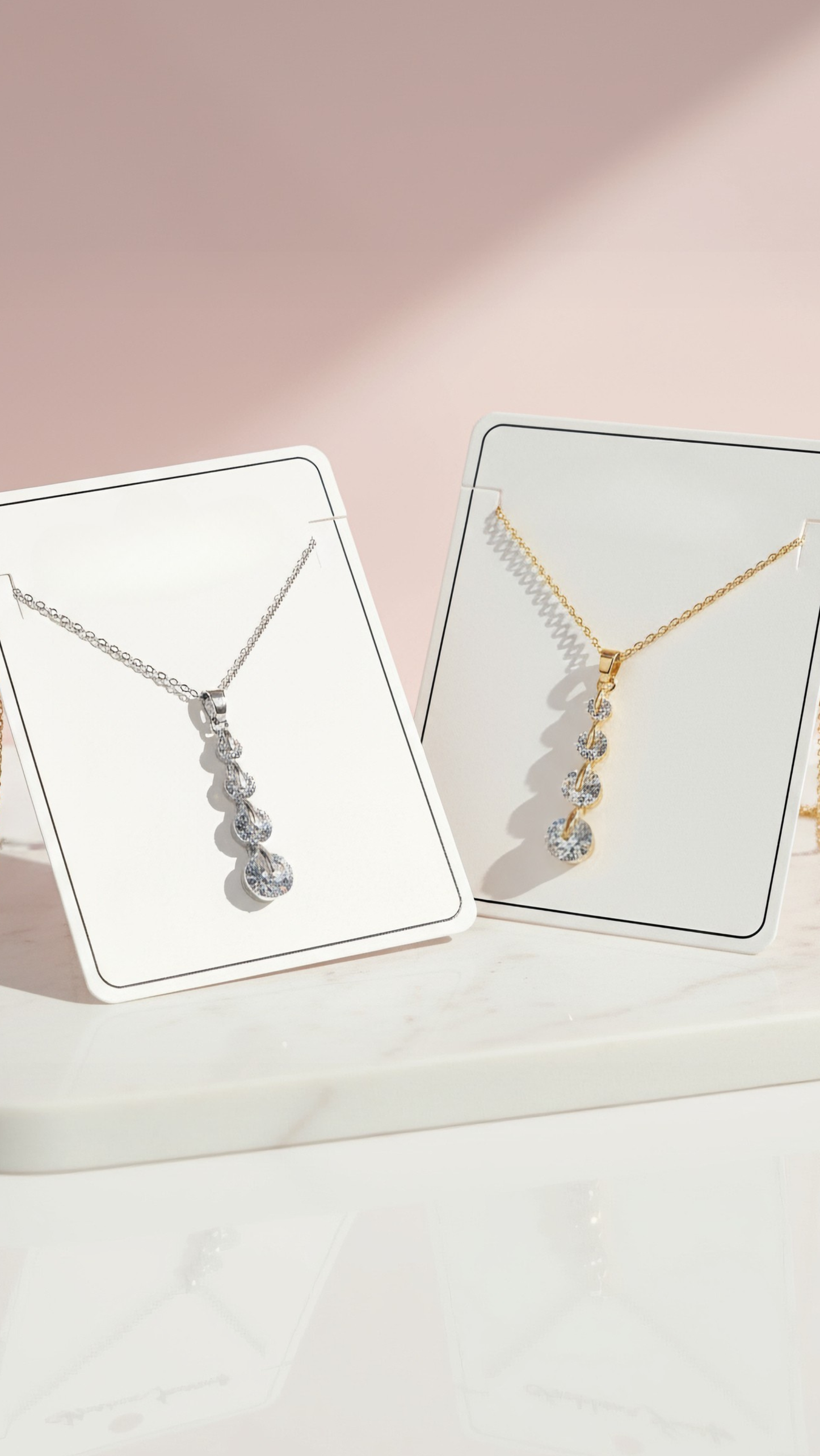 Tiered Round Cut Crystal Pendant Necklace