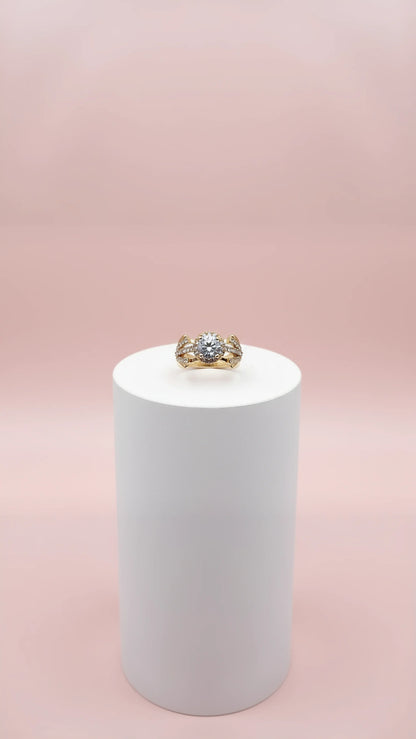 Luxe Round Cut Crystal Ring Gold Box set of 12