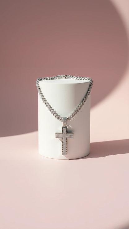Iced Out Crystal Cross Chain Necklace