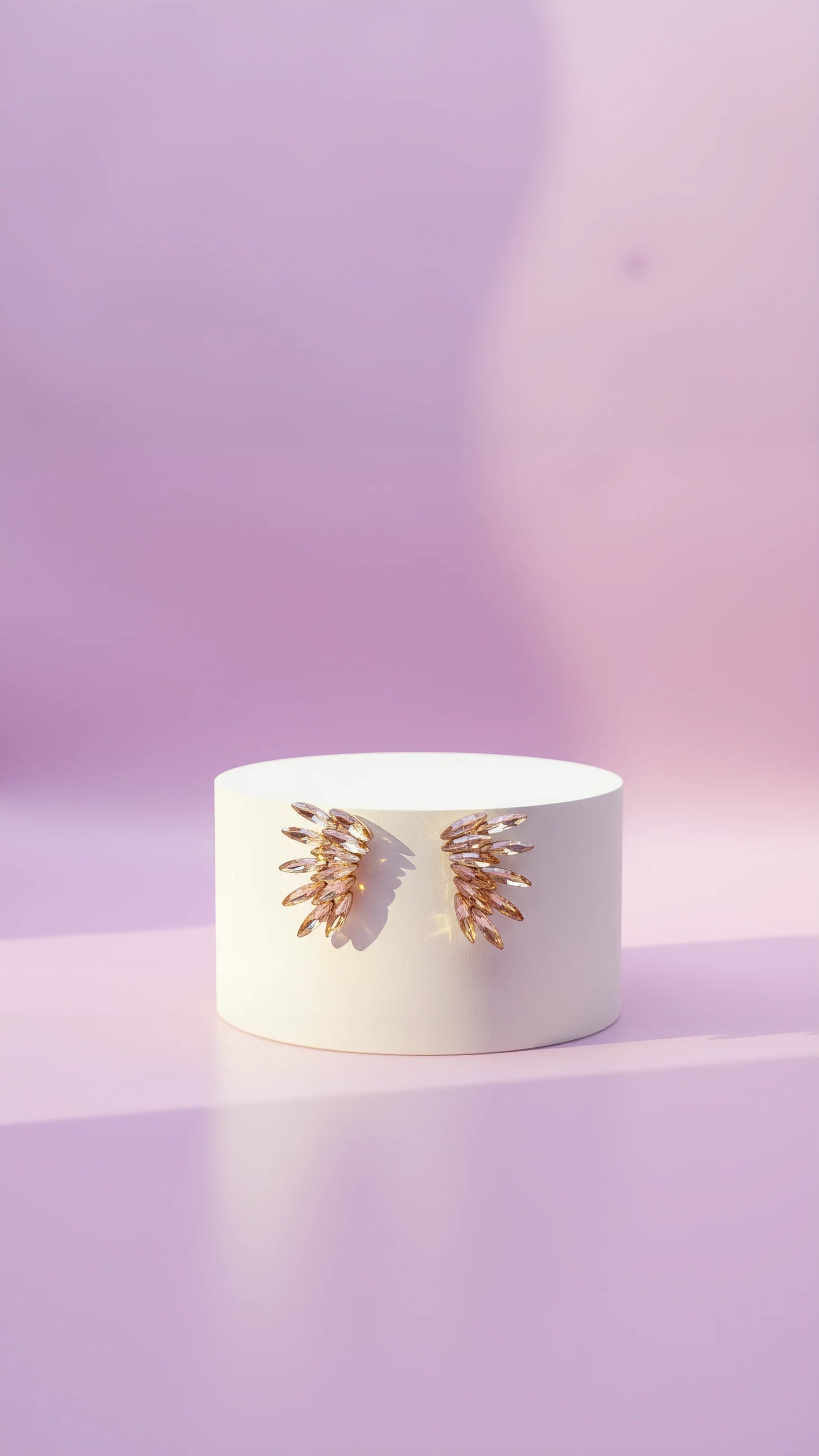 Feather Crystal Stud Earrings