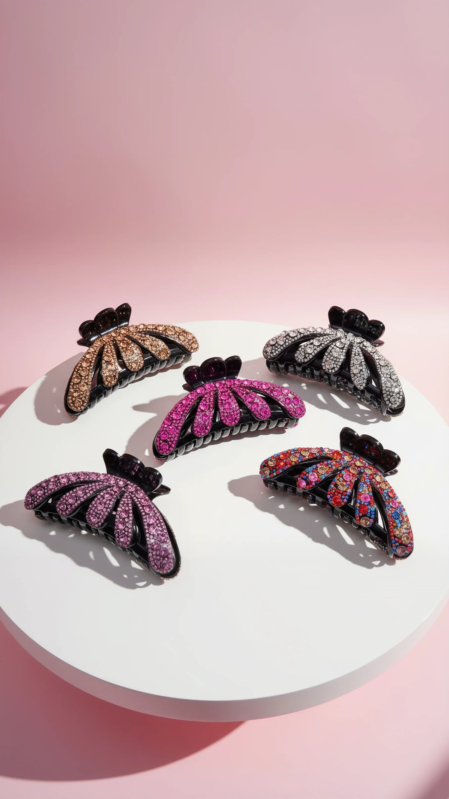 Queen Crystal Hair Clamps Pack of 12