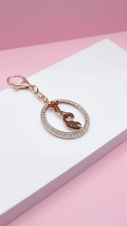 Lobster Crystal Key Ring & Bag Charm
