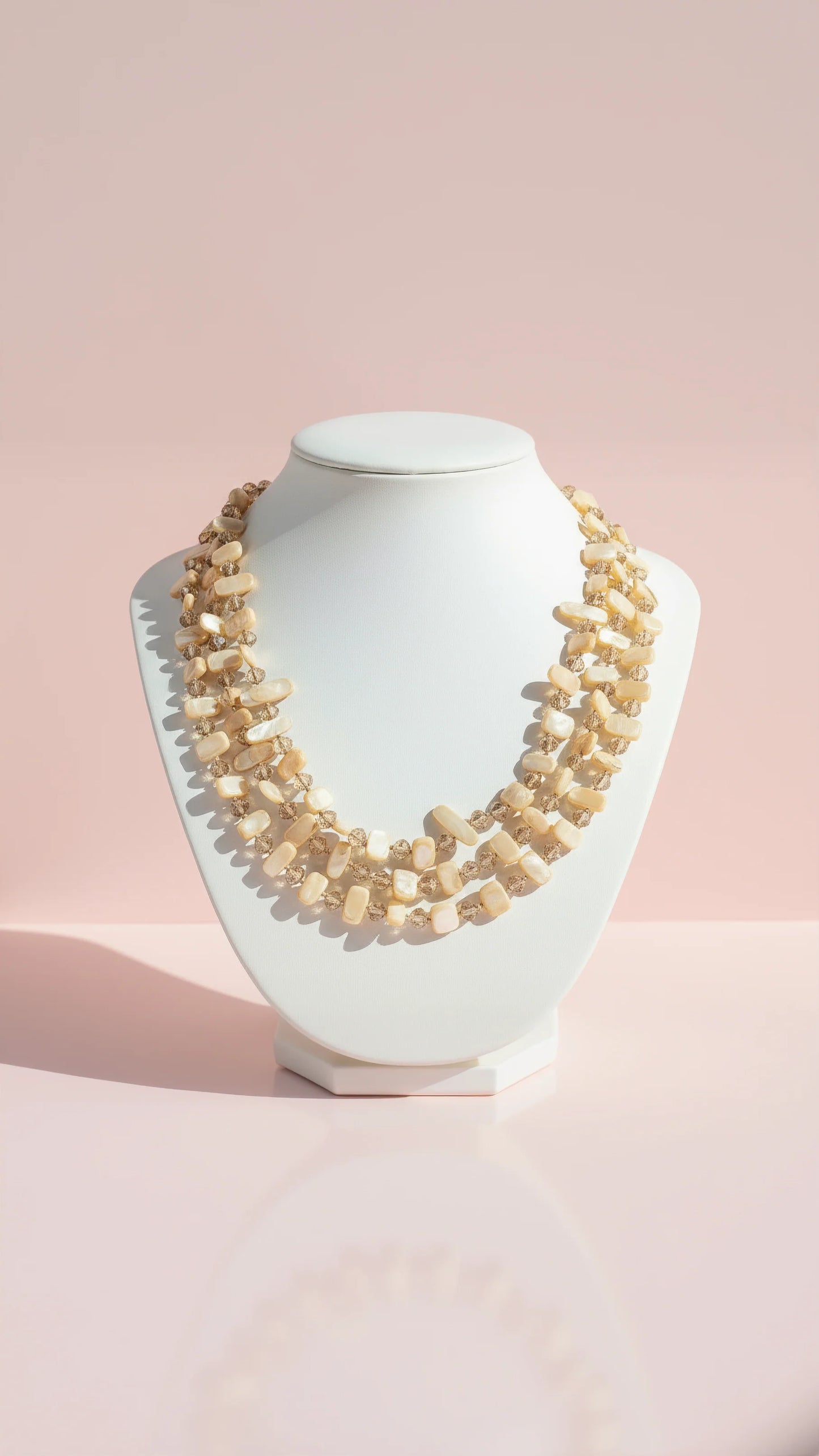 Resin Boho Layered Beaded Necklace