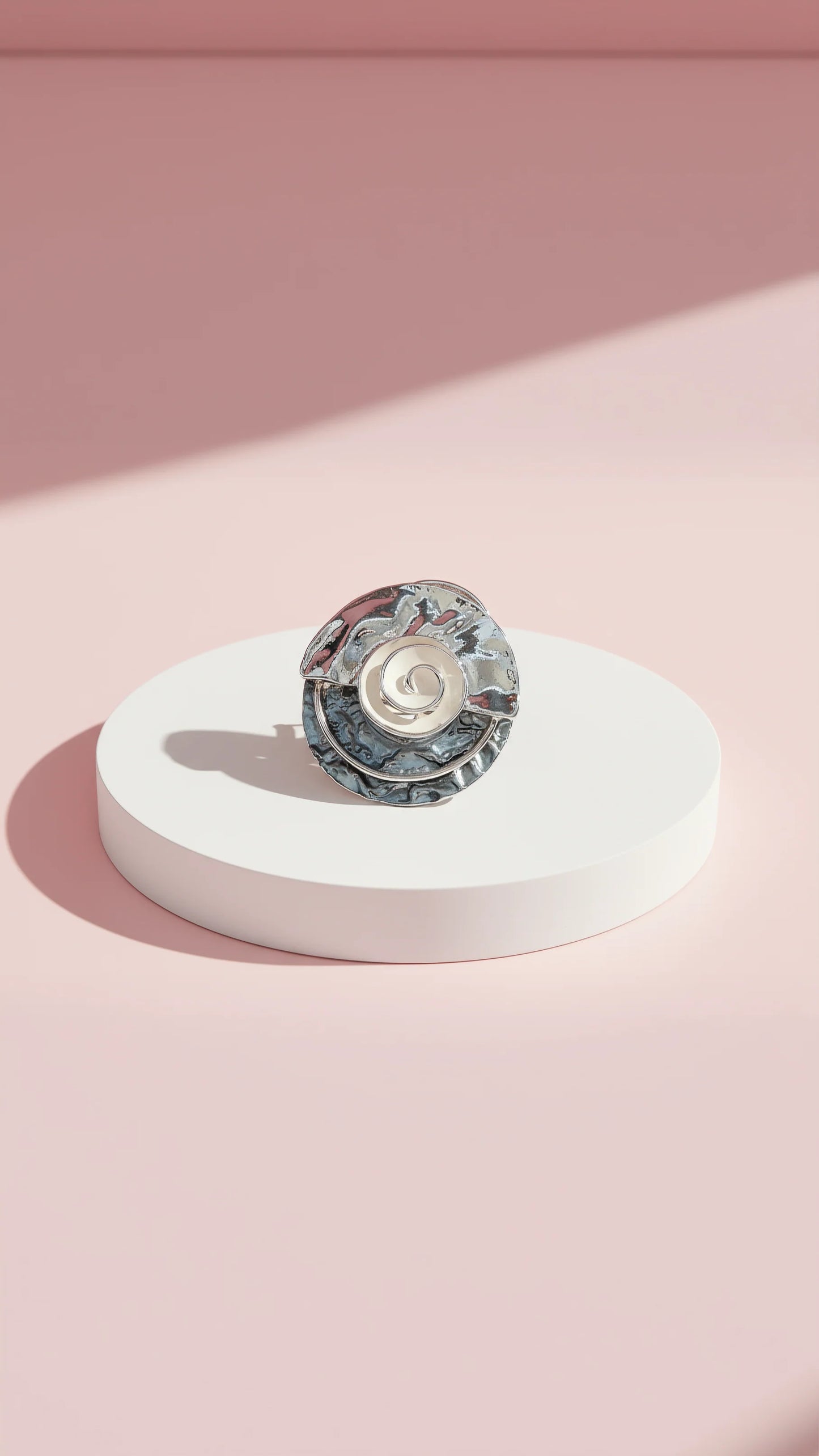 Abstract Magnetic Round Brooch