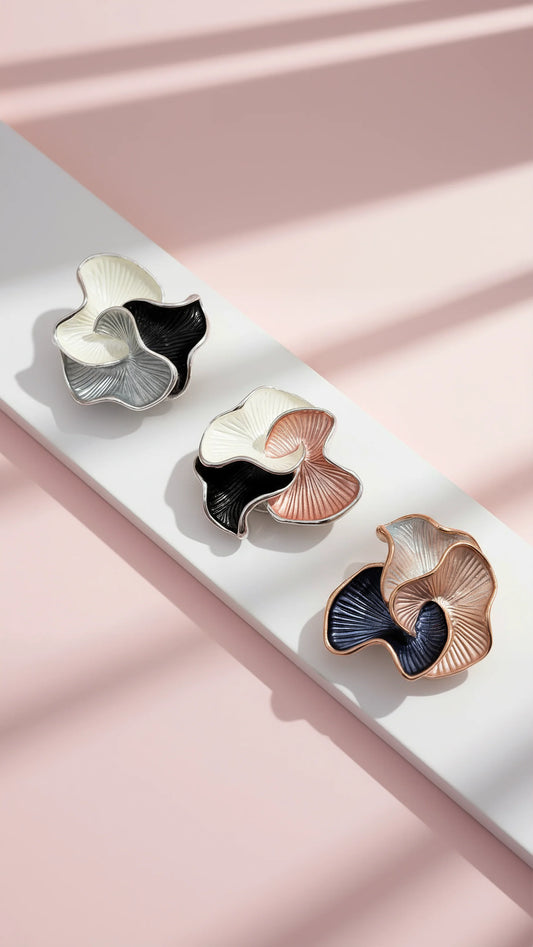 Abstract Magnetic Wavey Edged Brooch