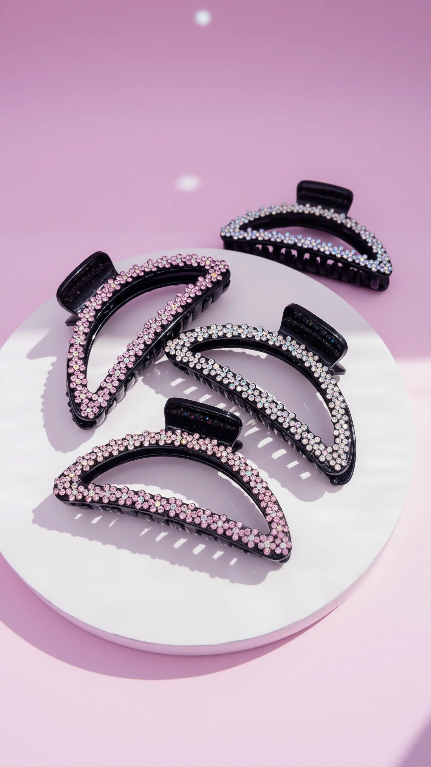 Flower Crystal Hair Clamps Pack of 12