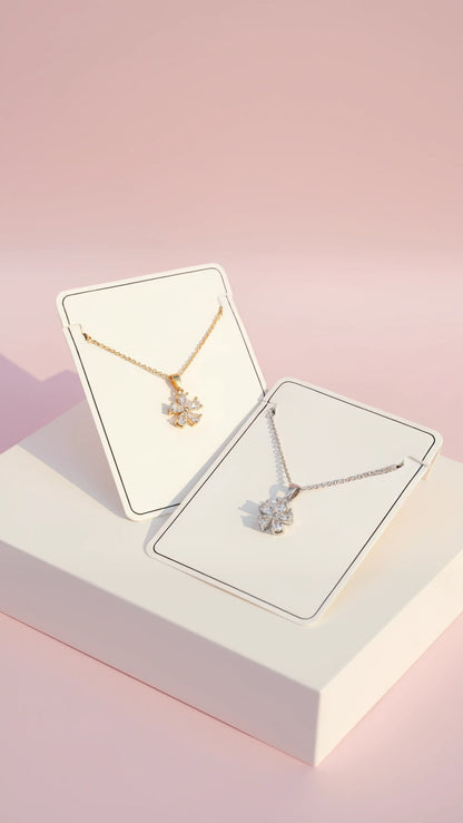 Flower Crystal Pendant Necklace