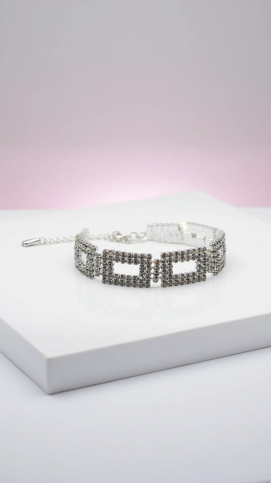 Square Flexi Link Crystal Bracelet