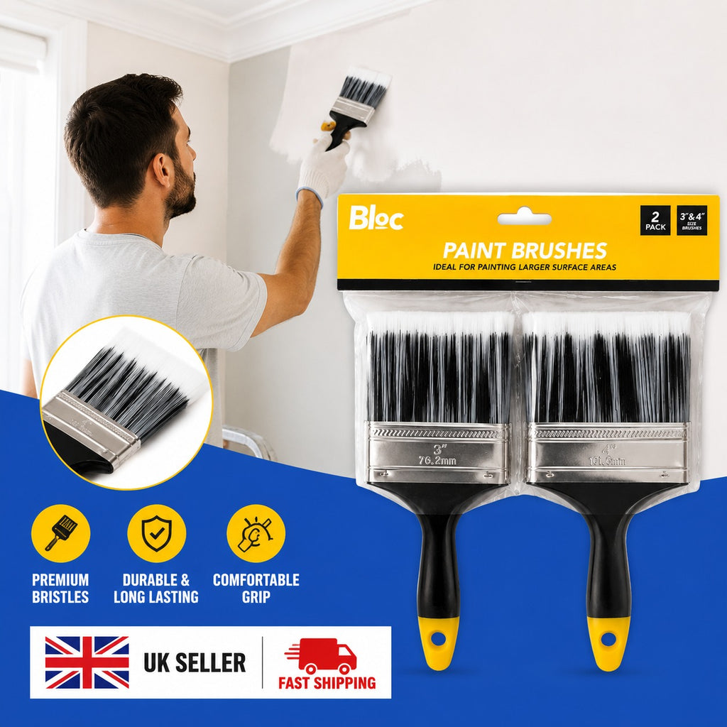 Bloc Paint Brushes – 2 Pack for Larger Surface Areas – High-Quality