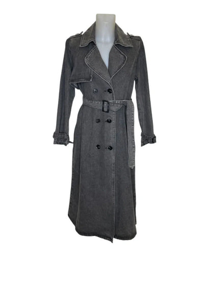 Long denim Trench coat