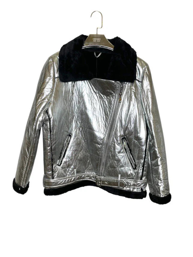 PU Varnish Fur Parka