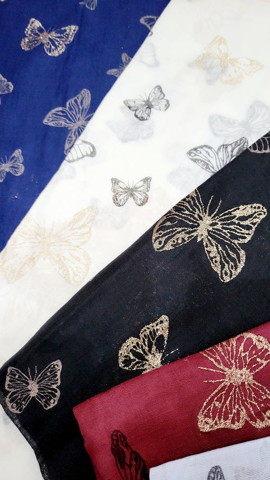 Glitter Butterfly Shimmer Scarf Pack of 12
