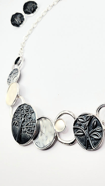 Abstract Tree Of Life Necklace & Earrings Set