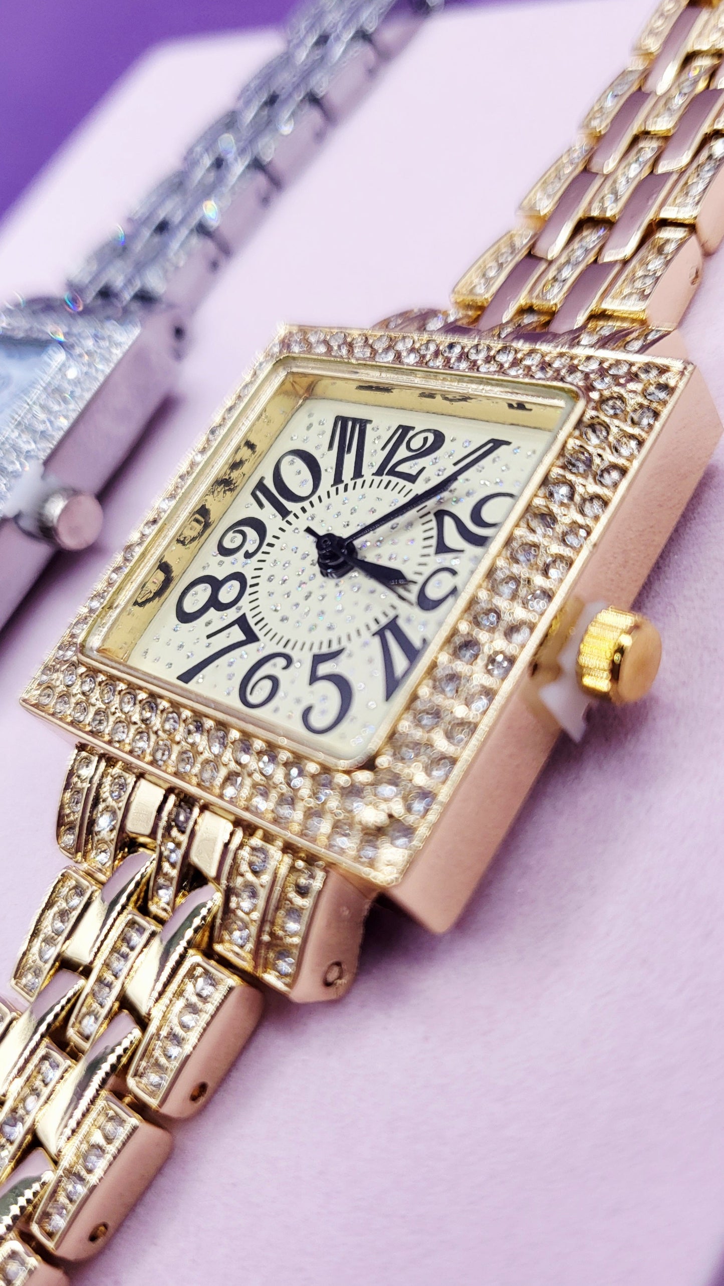 Crystal Luxe Square Link Watch