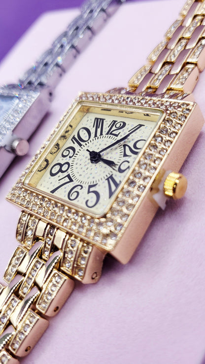 Crystal Luxe Square Link Watch
