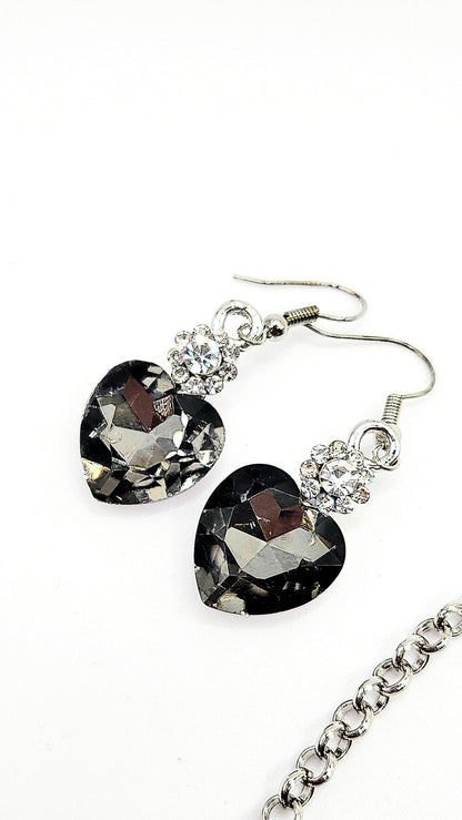 Flower Cluster Crystal Necklace Set