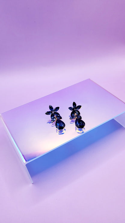 Navy Crystal Drop and Dangle Earrings