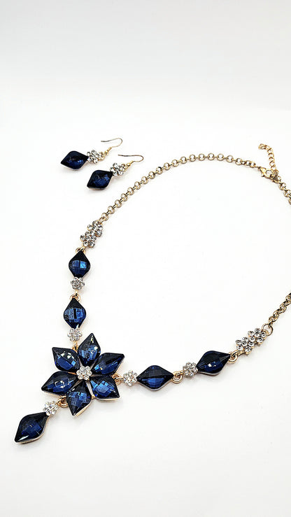 Flower Crystal Necklace Set