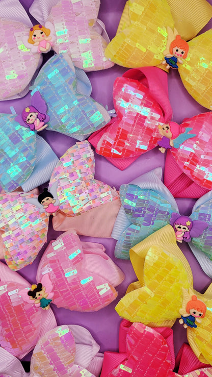 Fairy Iridescent Hair Bow Clip Slide Pack of 12