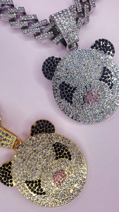 Iced Out Crystal Bling Panda Pendant Chain