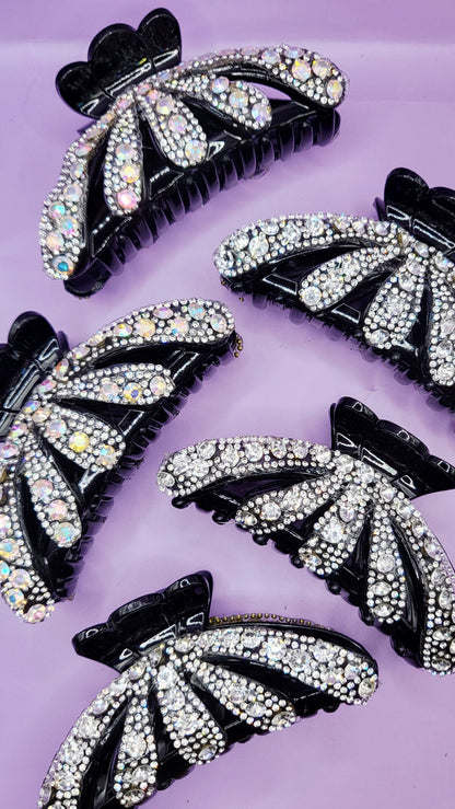 Queen Crystal Hair Clamps Pack of 12