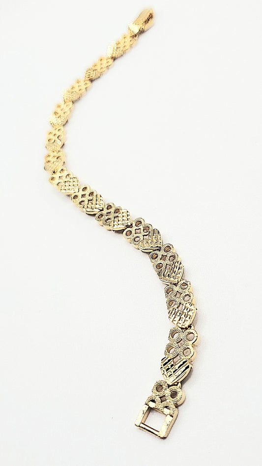Elements Hearts Shiny Gold Link Bracelet