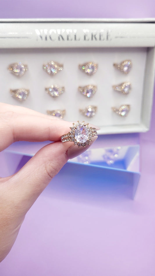 Infinity Love Crystal Ring Gold Box Set Of 12