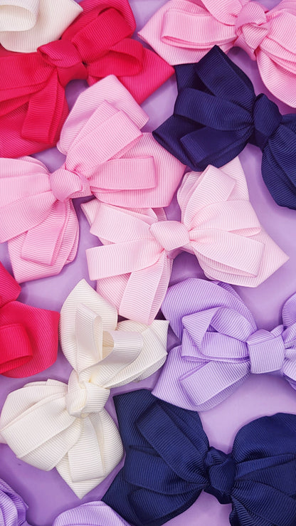 Pastel Hair Bow Clip Slide Bows Pack of 24