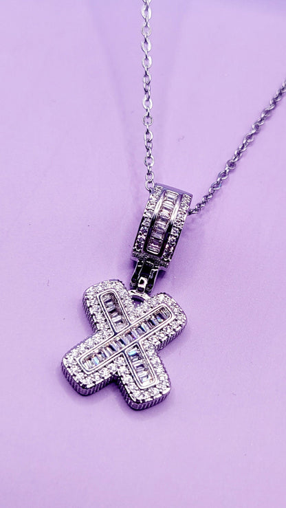 Crystal Initial Necklace Letter X
