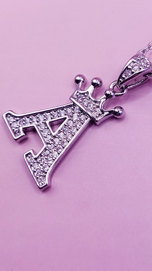 Initial Crystal Queen Necklace