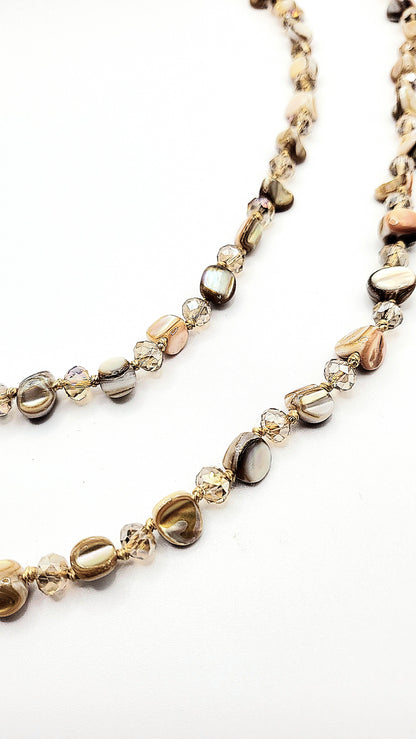 Gold Boho Long Beaded Necklace