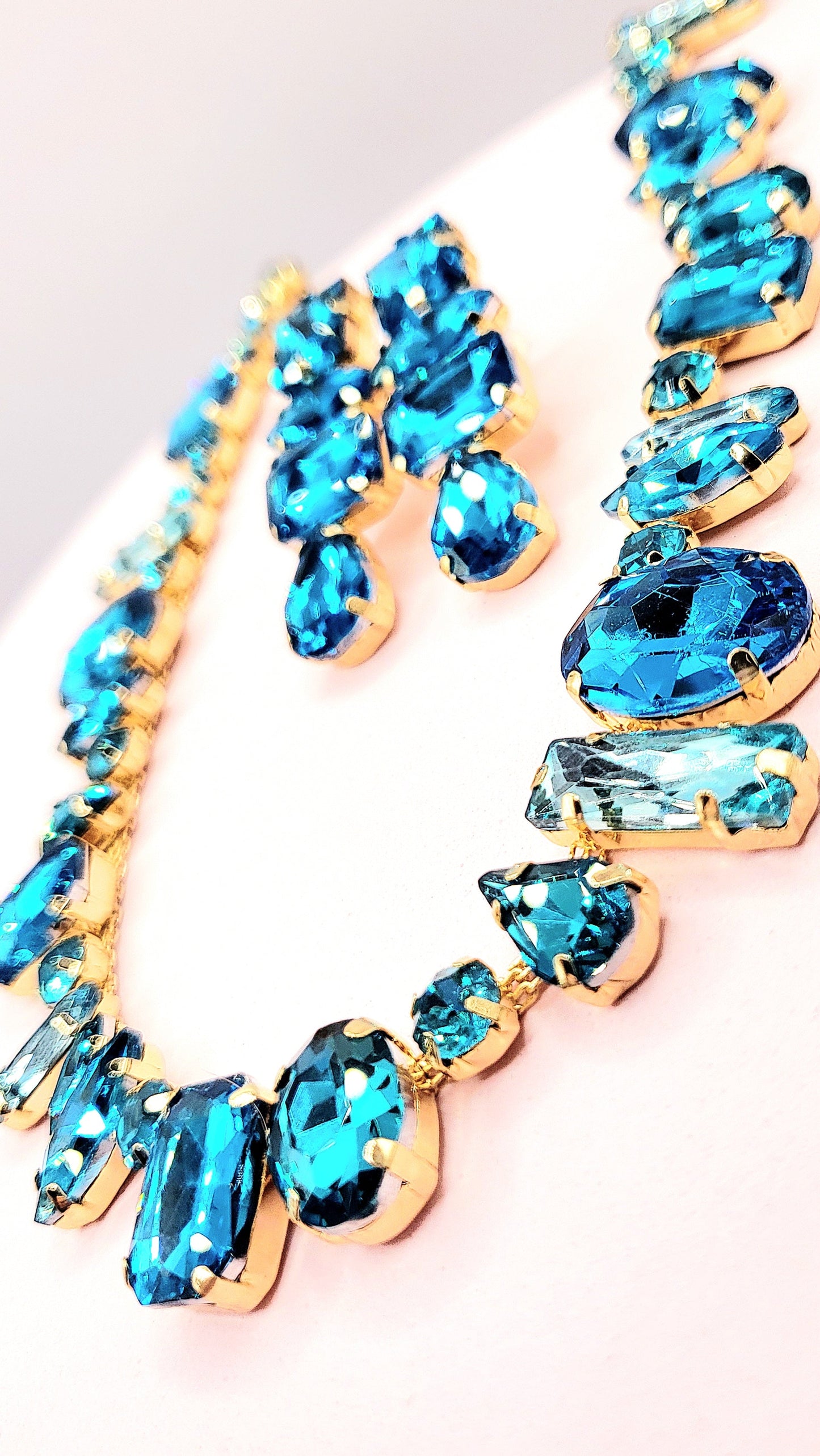 Blue Crush Crystal Necklace & Earring Set