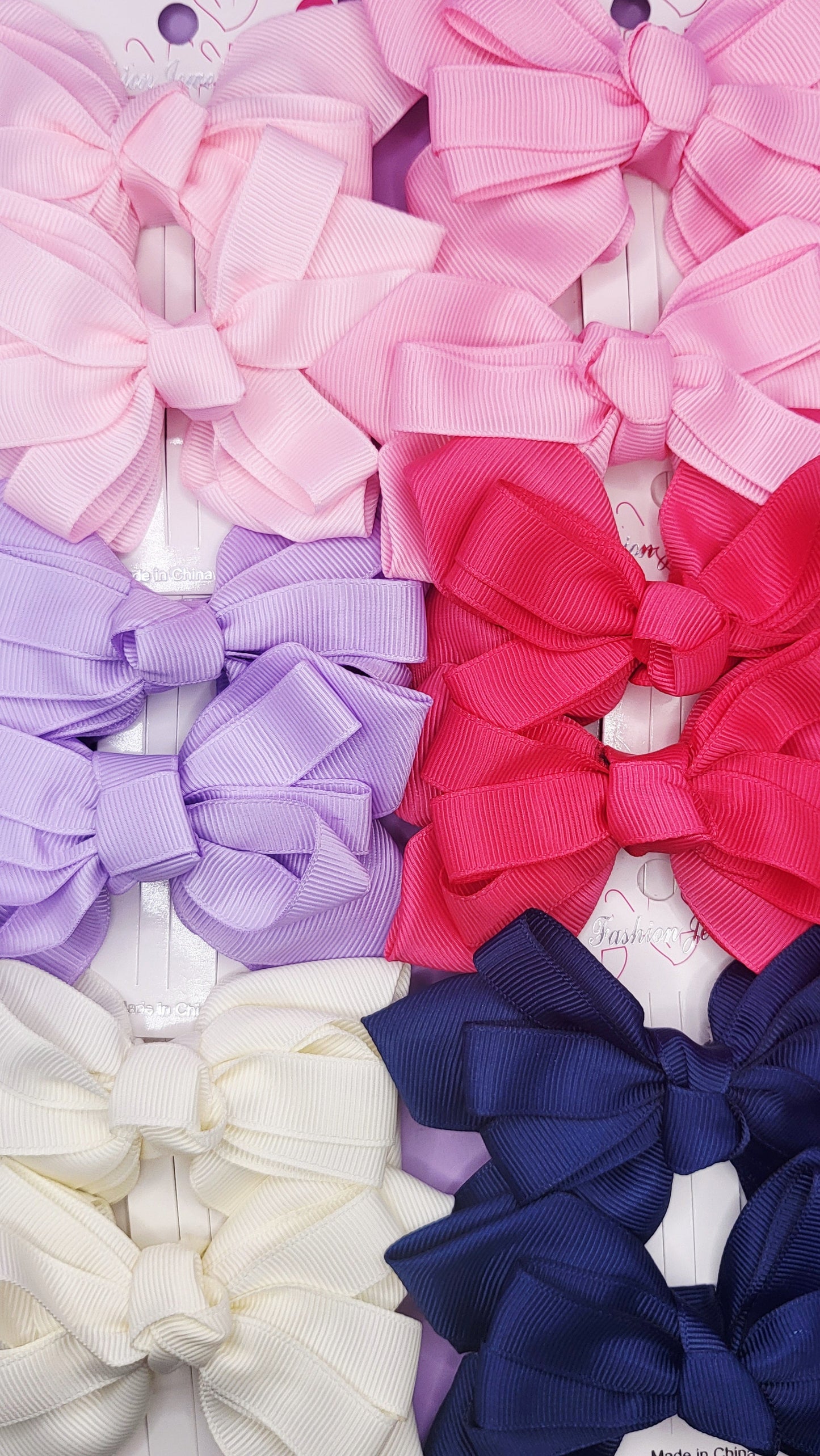Pastel Hair Bow Clip Slide Bows Pack of 24