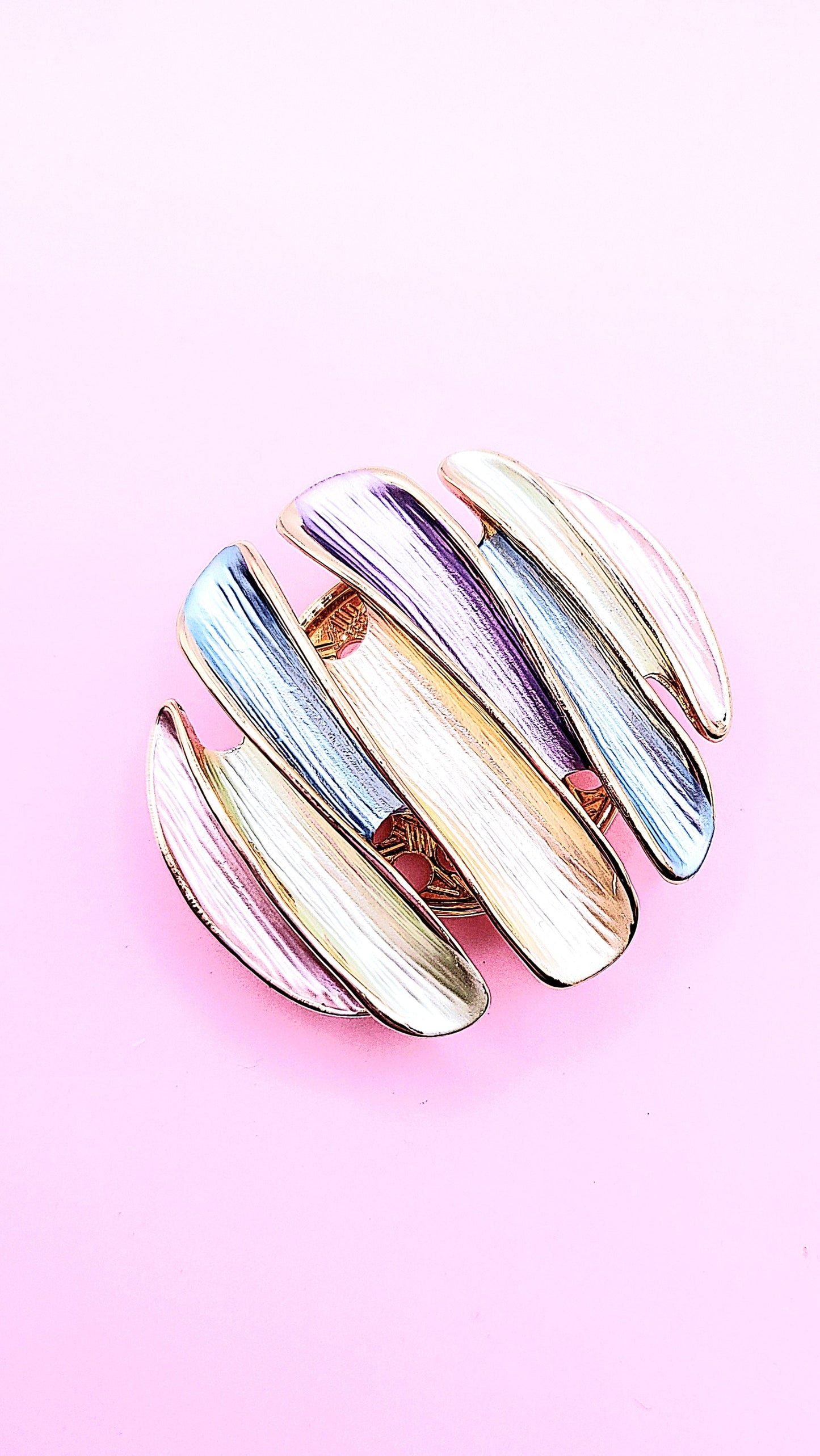 Abstract Magnetic Curved Brooch