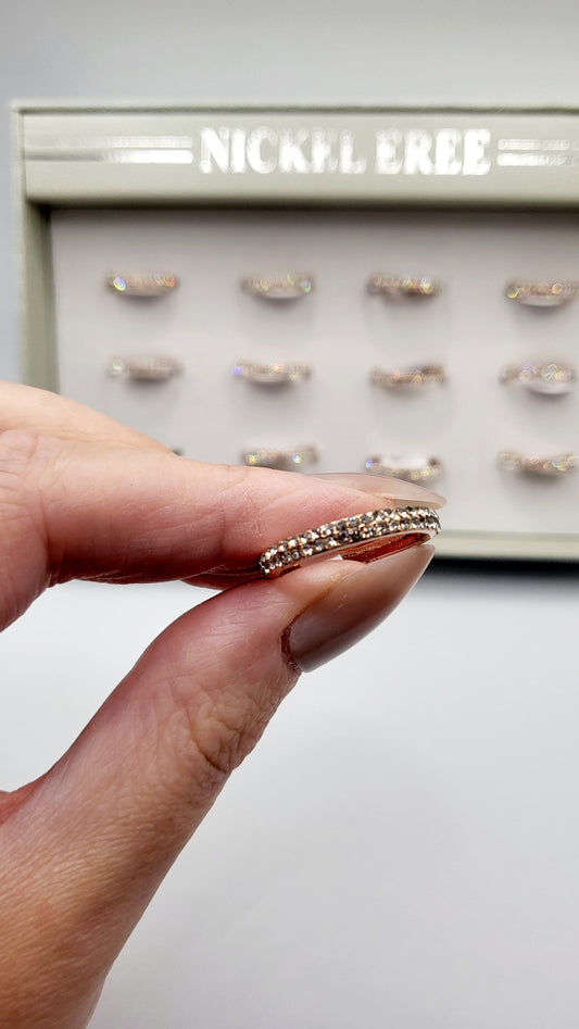 Eternity Band Mini Crystal Ring Rose Gold Box set of 12