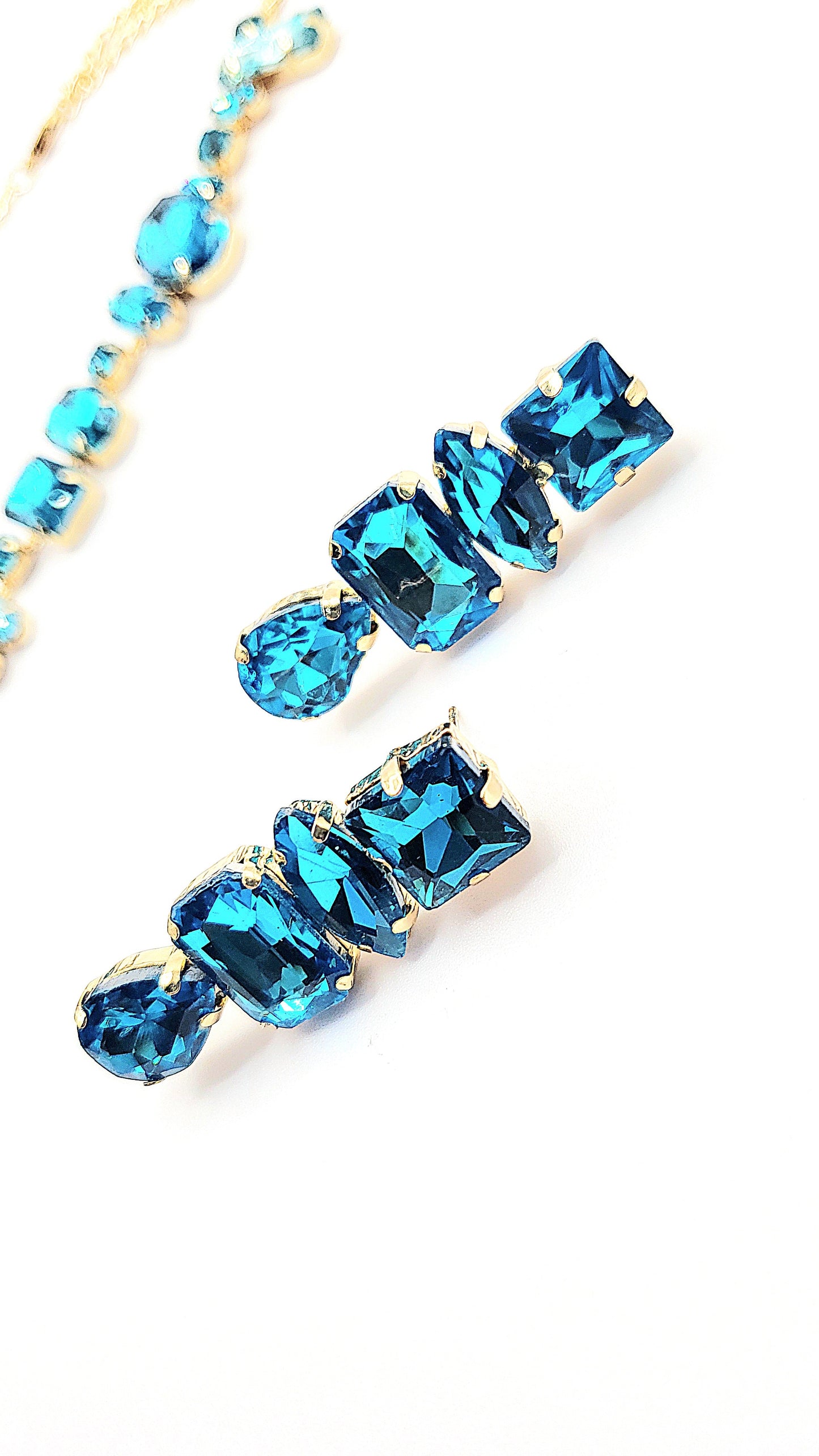 Blue Crush Crystal Necklace & Earring Set
