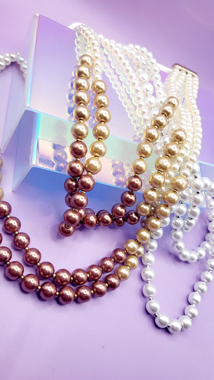 Lush Pearl Multi Layer Necklace & Earrings