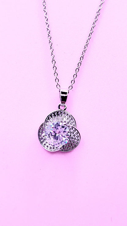 Flower Drop Crystal Necklace