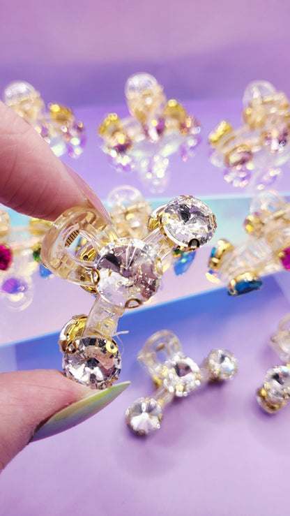 Crystal Luxe White Hair Clamps Pack of 12