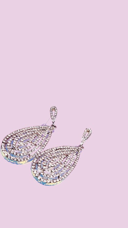Layered Loop Crystal Drop and Dangle Earrings