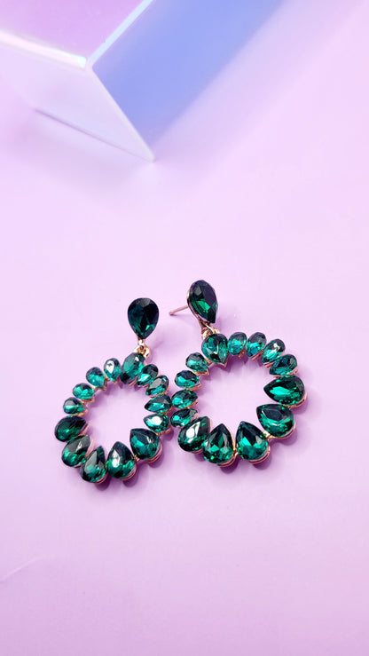Disc Crystal Drop and Dangle Earrings