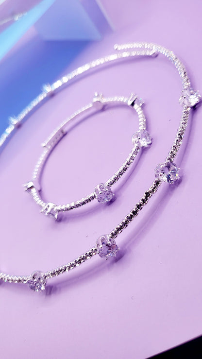 Luxe Crystal Trio Choker, Bracelet & Earrings