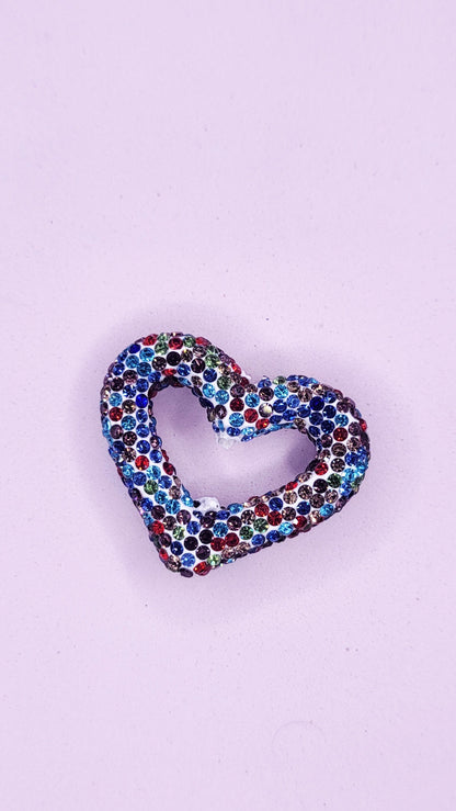 Crystal Open Heart Stacking Charm