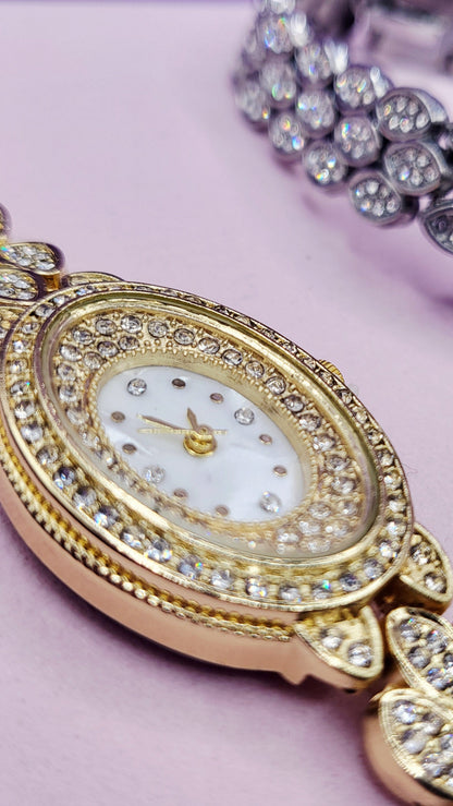 Crystal Oval Face Watch
