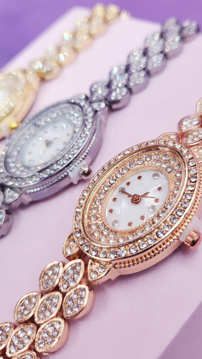 Crystal Oval Face Watch