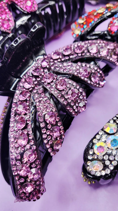 Queen Crystal Hair Clamps Pack of 12