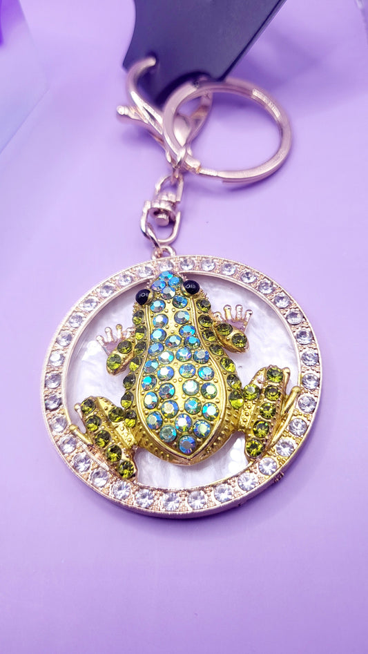 Crystal Frog Key Ring